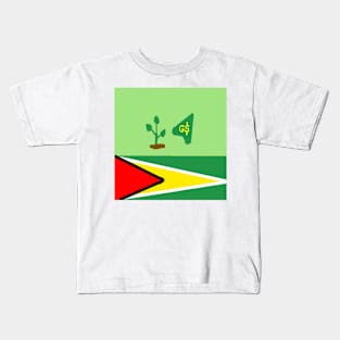 Sporty Guyana Design on White Background Kids T-Shirt